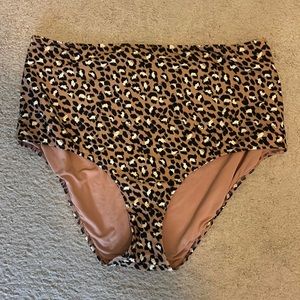 Aerie Cheetah Print high waisted bikini bottoms - full coverage